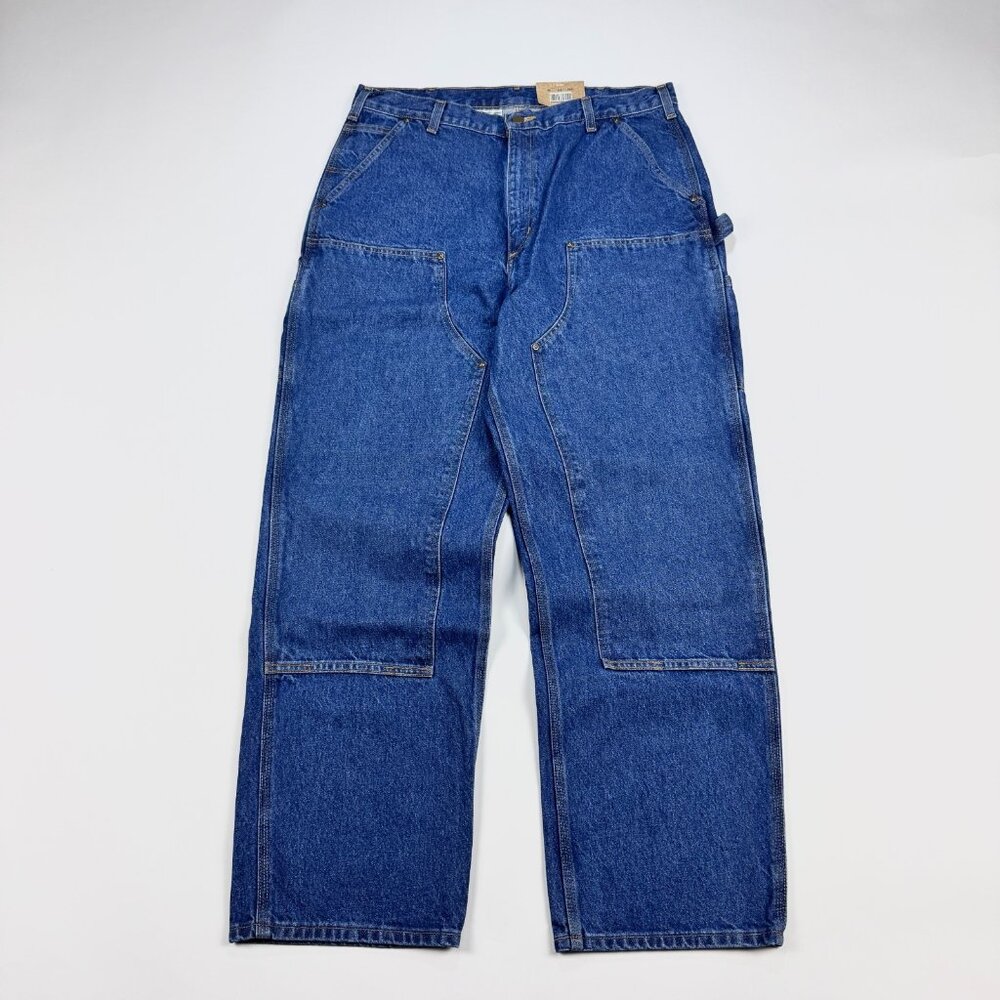 Carhartt Mens 38x32 Blue B73-DST Double Knee Carpenter Jeans NWT
